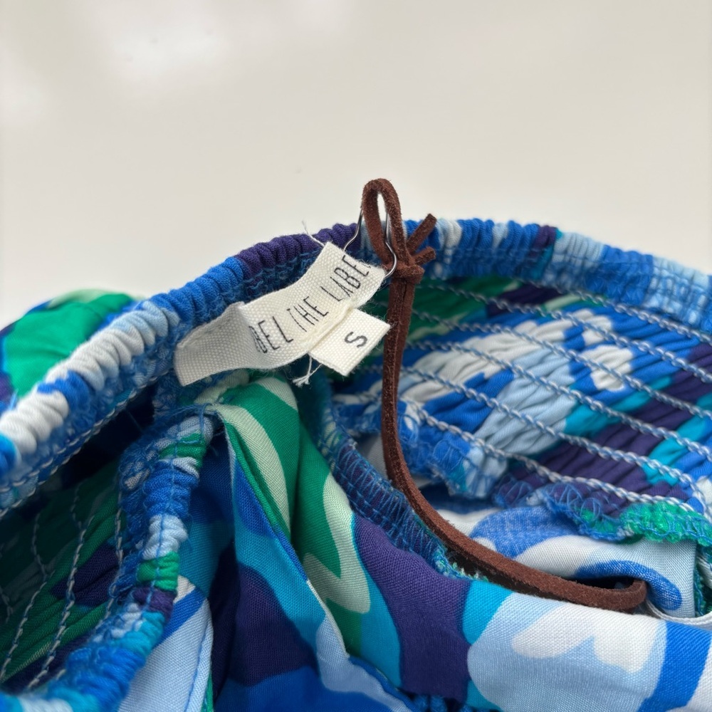 Abel the Label Blue Green Floral Tropical Halter Dress Charlotte Size Small NWT - Picture 11 of 12